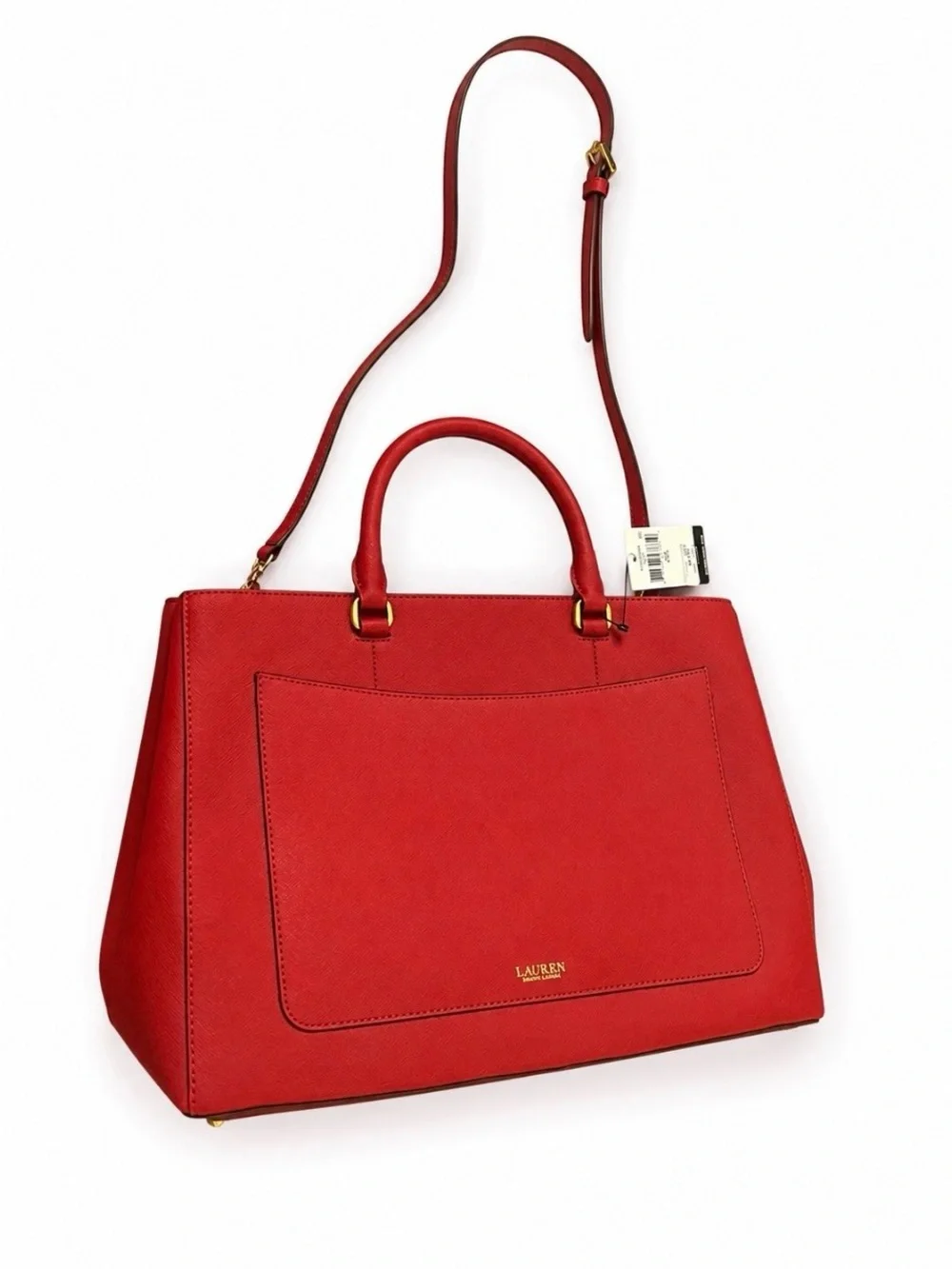 Lauren Ralph Lauren Red Leather Tote Bag
